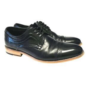 Stacy Adams Mens Dickson Cap Oxford Dress Shoes Size 7.5 M Black